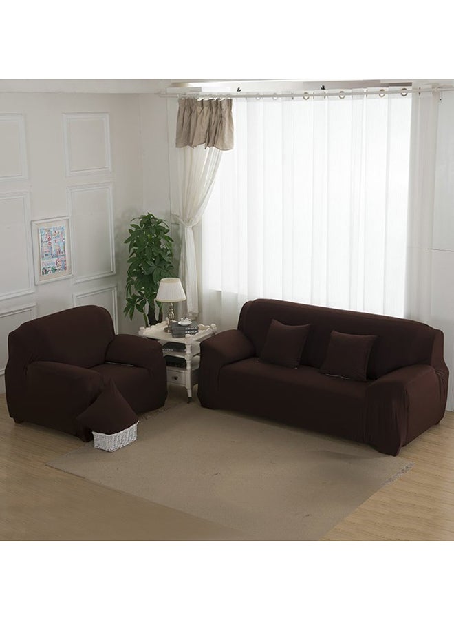 Generic - Elastic Polyester Sofa Cover Pure Color Stretch Slipcover Flexible Couch Cover Brown - Image 1