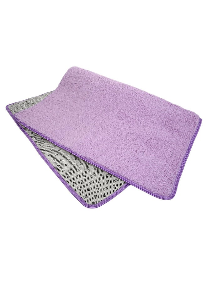 Fiber House Living Room Bedroom Carpet Anti-Skid Shaggy Area Rug Floor Mat Purple 4.1x0.6cm - Image 2