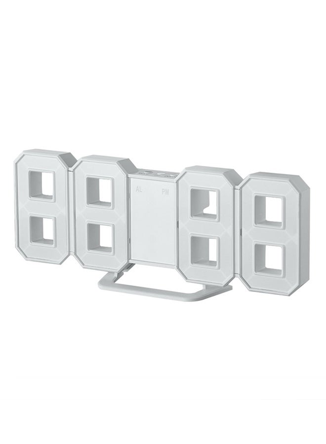 8 Shaped Large Modern Design Digital LED Display Wall Desktop Table Clocks White - Image 1