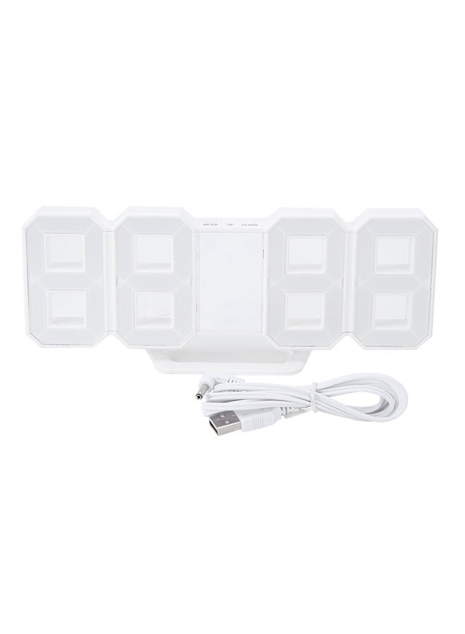 8 Shaped Large Modern Design Digital LED Display Wall Desktop Table Clocks White - Image 2
