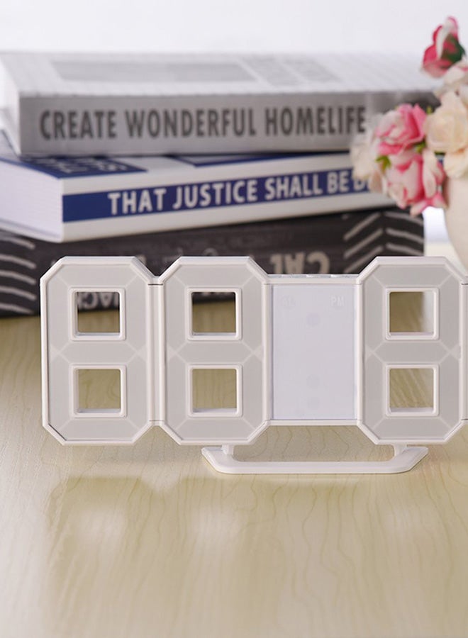 8 Shaped Large Modern Design Digital LED Display Wall Desktop Table Clocks White - Image 4