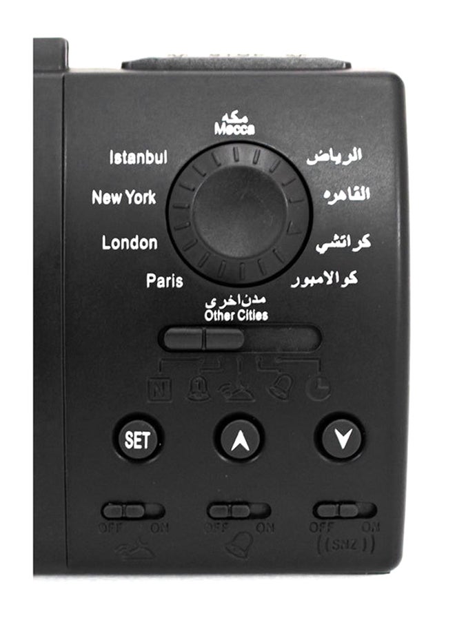 منبه طاولة إلكتروني إسلامي للأذان وأوقات الصلاة أسود  - Image 4
