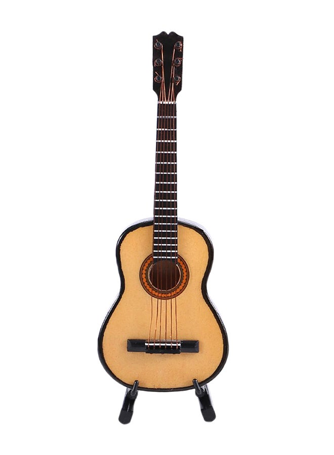MG-245 Mini Musical Ornaments Wooden Craft Miniature Guitar for Home Decor Beige/Brown  - Image 1