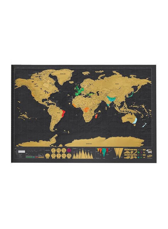 Deluxe Personalized Travel Scrape Off World Map Foil Layer Coating Multicolour - Image 1