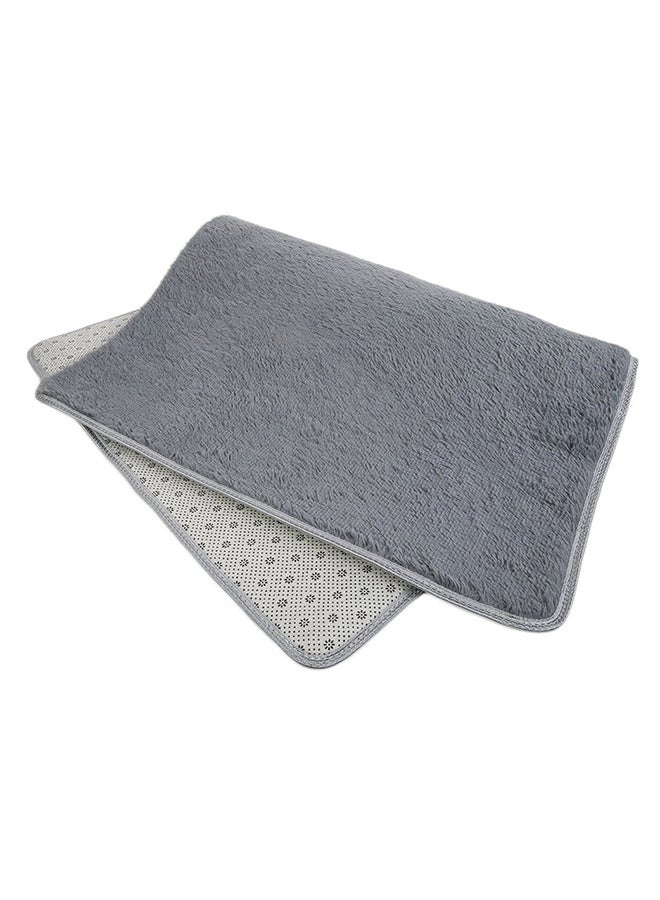 Fiber House Living Room Bedroom Carpet Anti-Skid Shaggy Area Rug Floor Mat Grey 4.1x0.6cm - Image 2