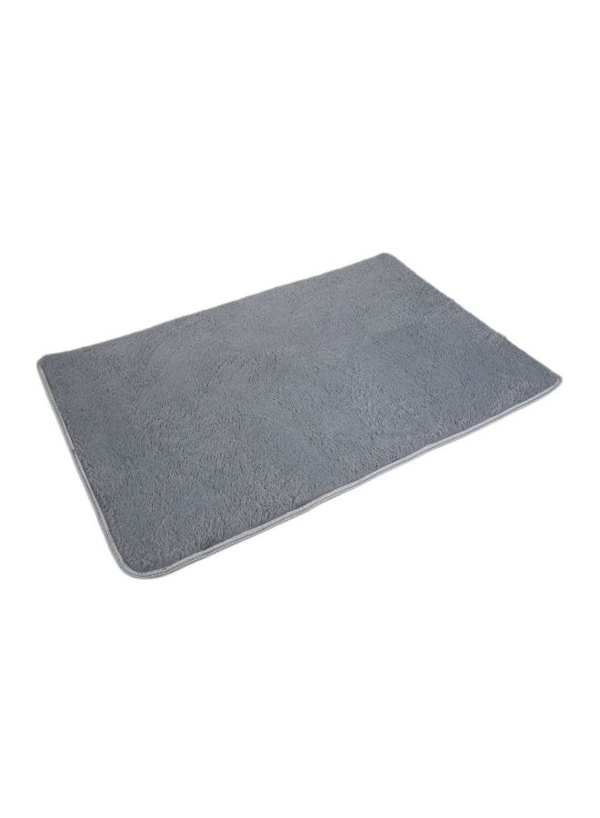 Fiber House Living Room Bedroom Carpet Anti-Skid Shaggy Area Rug Floor Mat Grey 4.1x0.6cm - Image 1