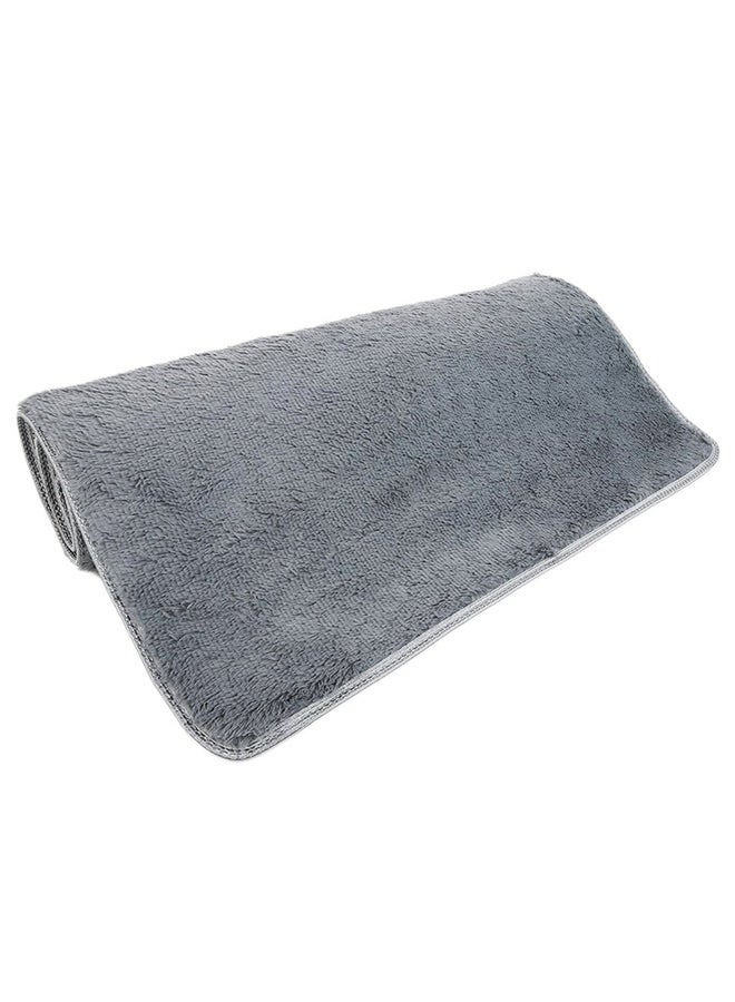 Fiber House Living Room Bedroom Carpet Anti-Skid Shaggy Area Rug Floor Mat Grey 4.1x0.6cm - Image 3