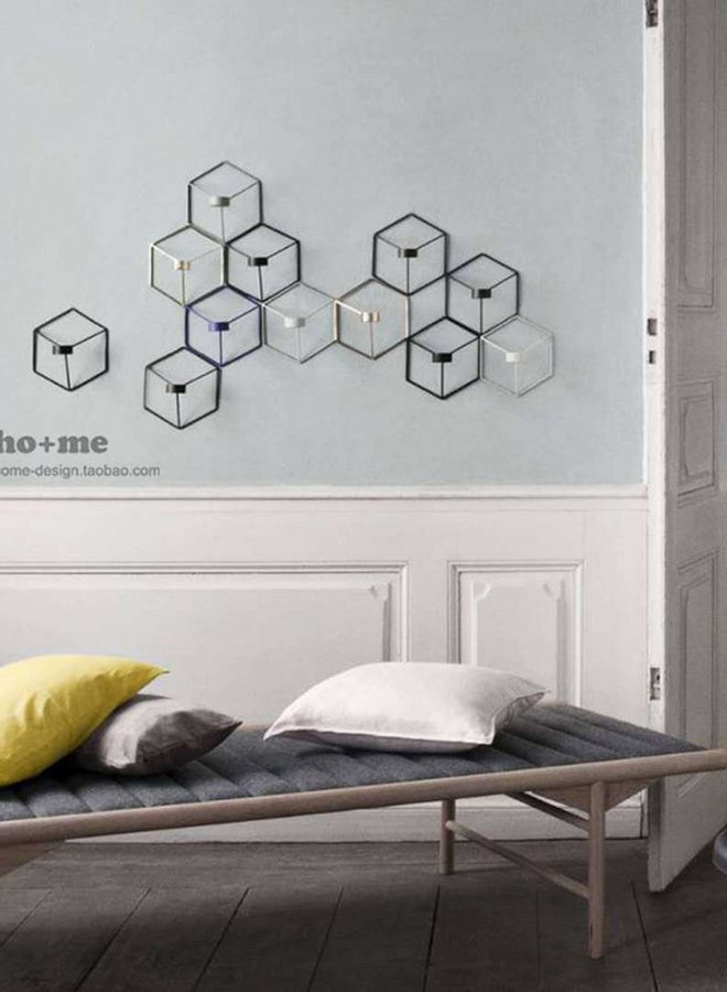ماركة غير محددة - شمعدان جداري بتصميم هندسي ثلاثي الأبعاد بطابع أوروبي أسود - Image 1