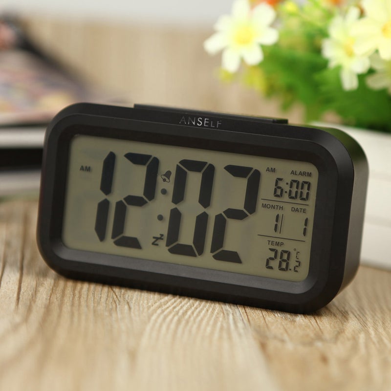 Generic - Anself LED Digital Alarm Clock Black - Image 1