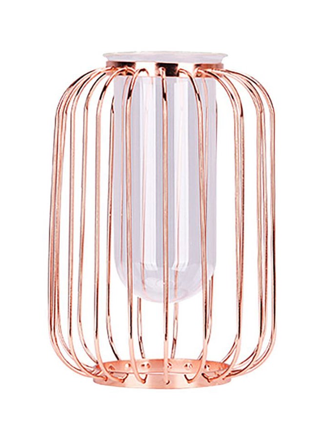 فوبيري مزهرية زهور لديكور المنزل ذهبي/ أبيض 23x 16x 16سم - Image 1