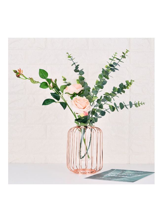 فوبيري مزهرية زهور لديكور المنزل ذهبي/ أبيض 23x 16x 16سم - Image 3