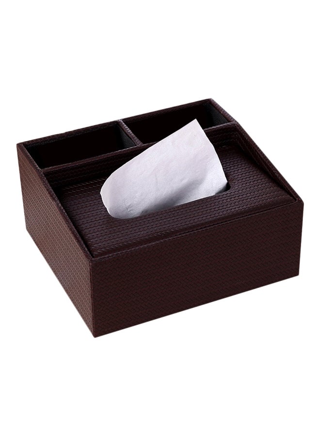 Sharpdo Leather Tissue Box Holder Brown - Image 1