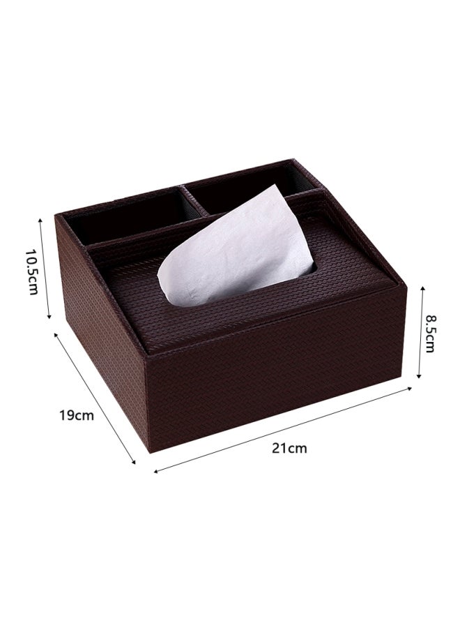 Sharpdo Leather Tissue Box Holder Brown - Image 3