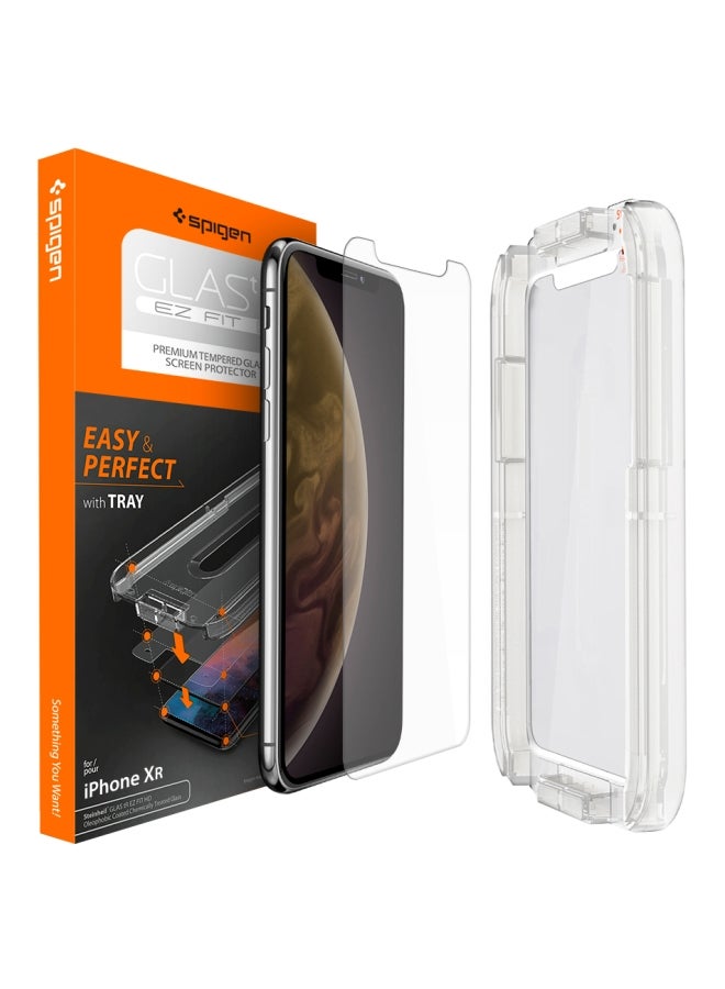 Spigen GLAStR EZ FIT HD Tempered Glass Screen Protector For Apple iPhone XR Clear - Image 1