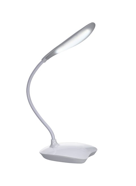 Ultralight USB Rechargeable Dim-Able LED Lamp With Touch Control And 360° Flexible Rotatable Hose White 16x8x11.8cm