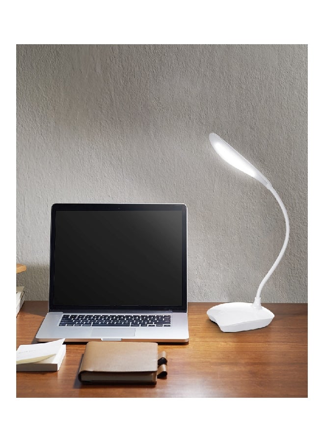 Ultralight USB Rechargeable Dim-Able LED Lamp With Touch Control And 360° Flexible Rotatable Hose White 16x8x11.8cm