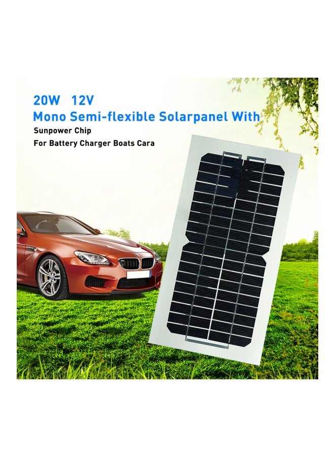 Semi Flexible Solar Panel With Cables Black/White/Red  - Image 2