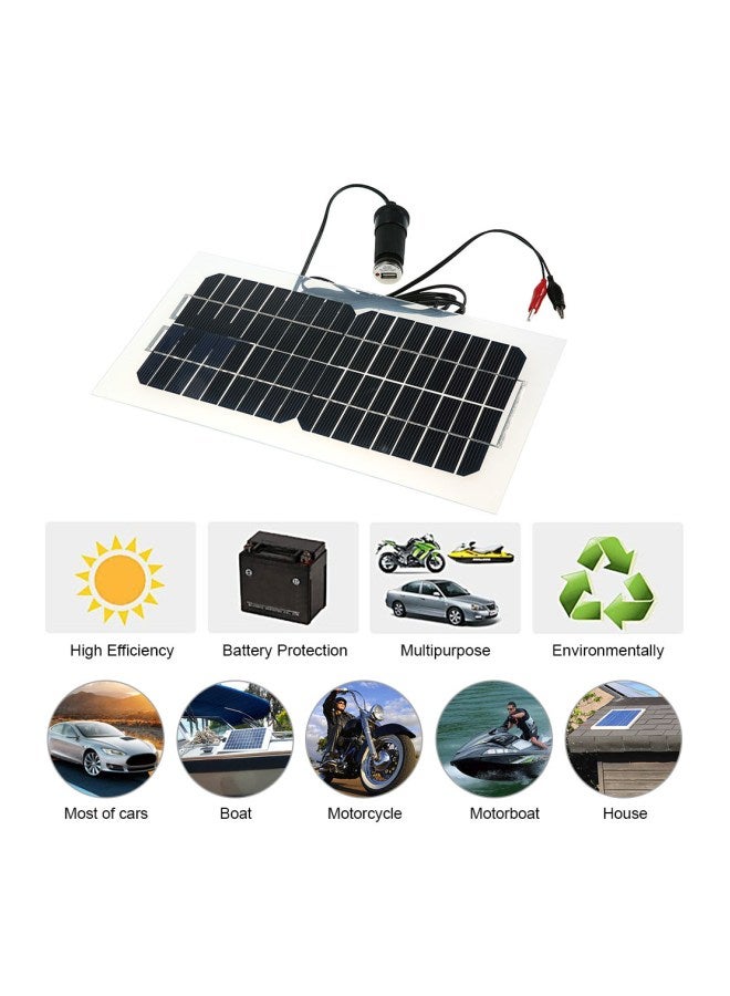 Semi Flexible Solar Panel With Cables Black/White/Red  - Image 3