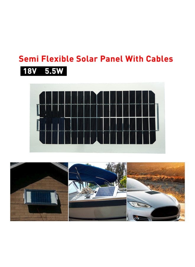 Semi Flexible Solar Panel With Cables Black/White/Red  - Image 5