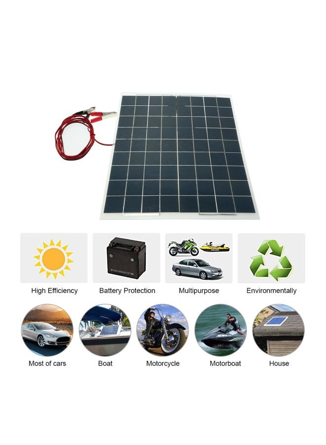 Semi Flexible Solar Panel Device Battery Charger Black/White  - Image 3