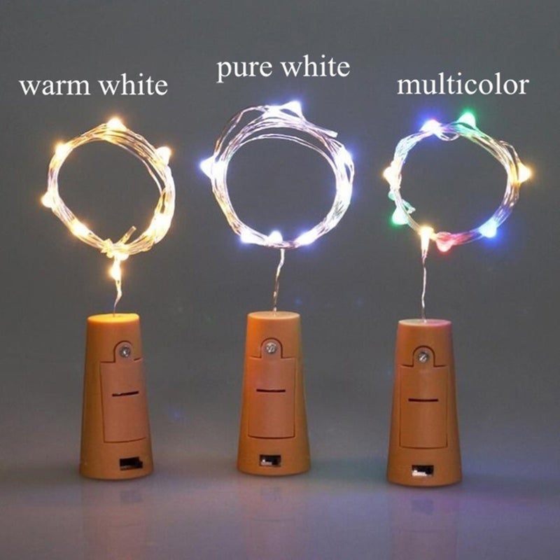 Generic - Wine Bottle Cork Lights Sliver Wire String Lights White 0.02kg - Image 1