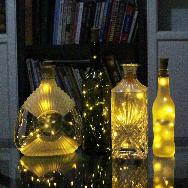 Generic - Wine Bottle Cork Lights Sliver Wire String Lights White 0.02kg - Image 1