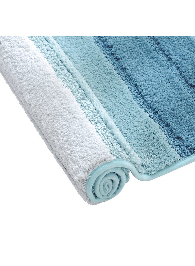 Microfiber Square Anti-slip Water Absorbent Rug Blue 43.00x5.00x30.00cm  - Image 3