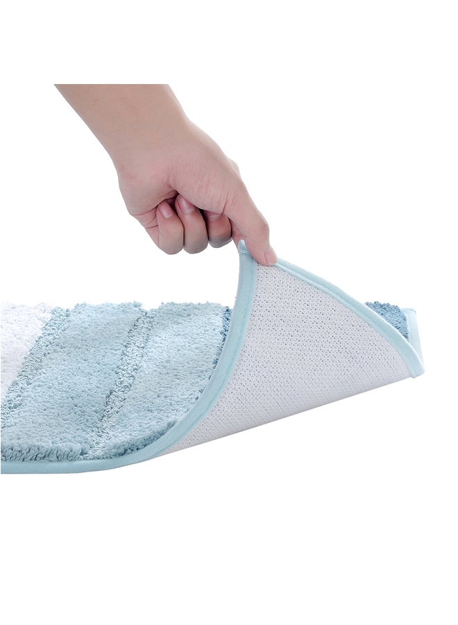 Microfiber Square Anti-slip Water Absorbent Rug Blue 43.00x5.00x30.00cm  - Image 5
