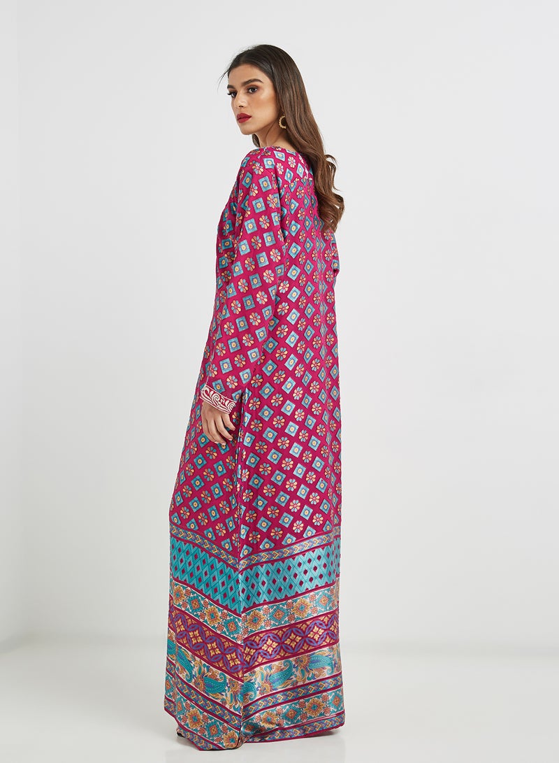 Sara Arabia - Traditional Round Neck Jalabiya Pink - Image 1