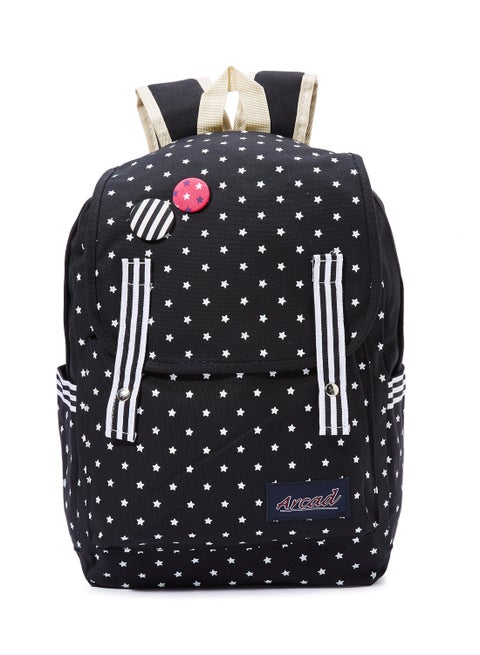 3-Piece Printed Backpack Set Black