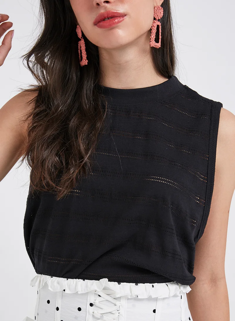 DEDICATED Namsos Lace Jersey T-Shirt Black