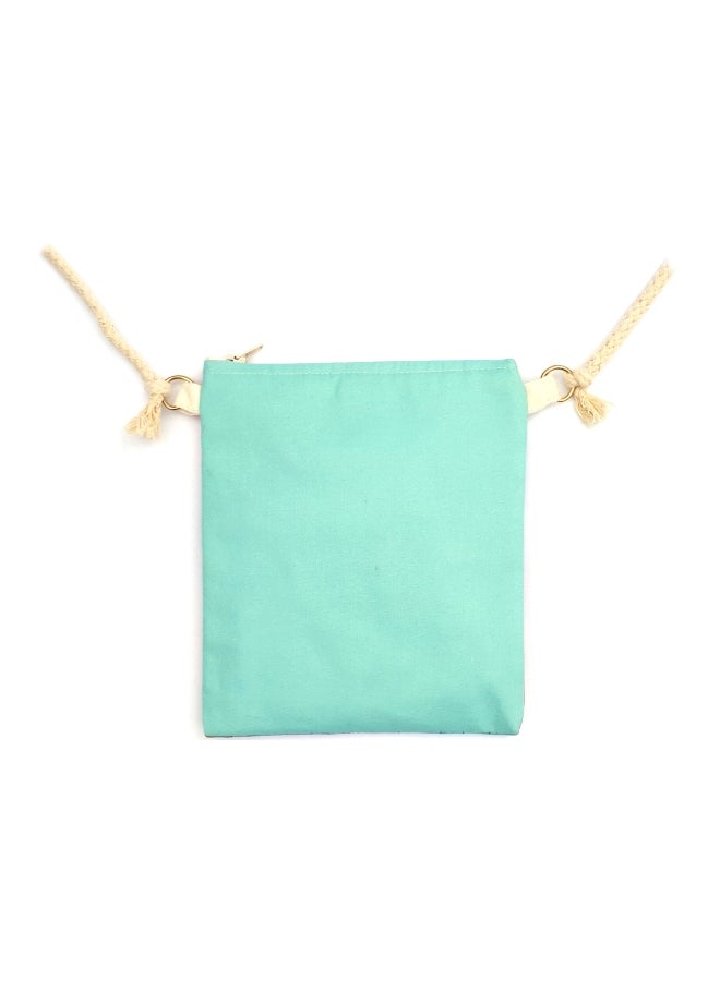 ألوان حقيبة كروس مزينة بطبعة خمسة أزرق/بيج/كستنائي - Image 3