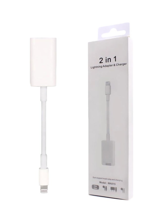 365dealz - 2-In-1 Lightning Adapter And Charger White - Image 1
