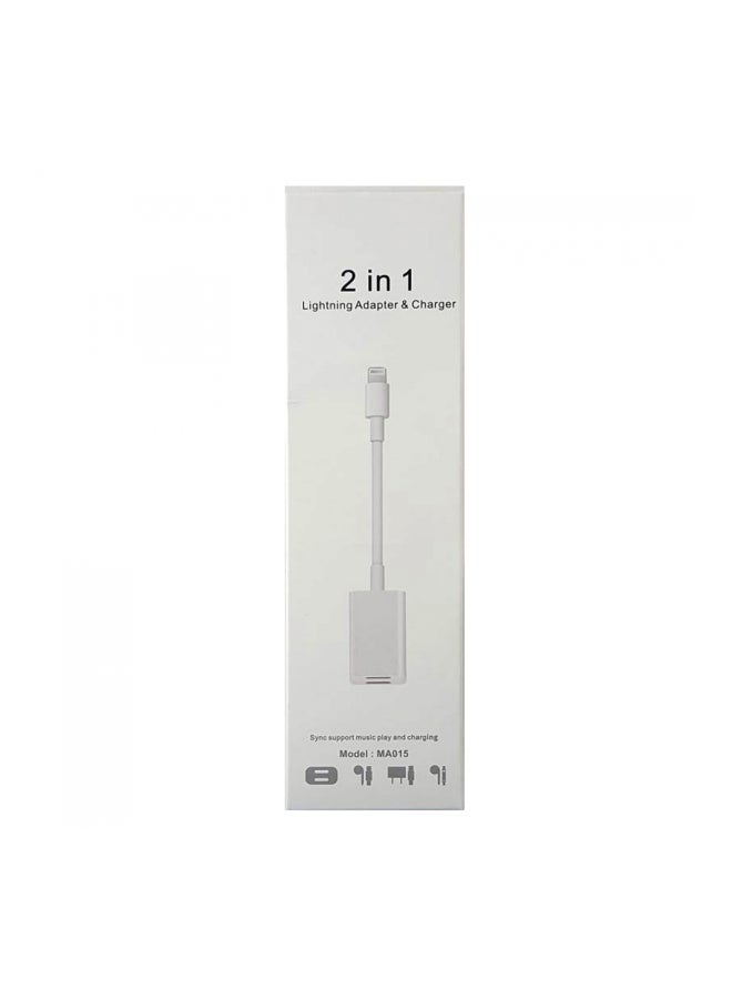 365dealz - 2-In-1 Lightning Adapter And Charger White - Image 1