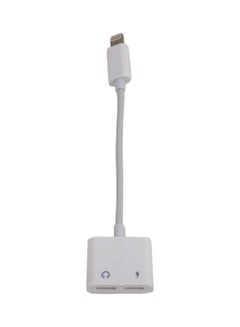 Dual Lightning Audio And Charge Adapter White