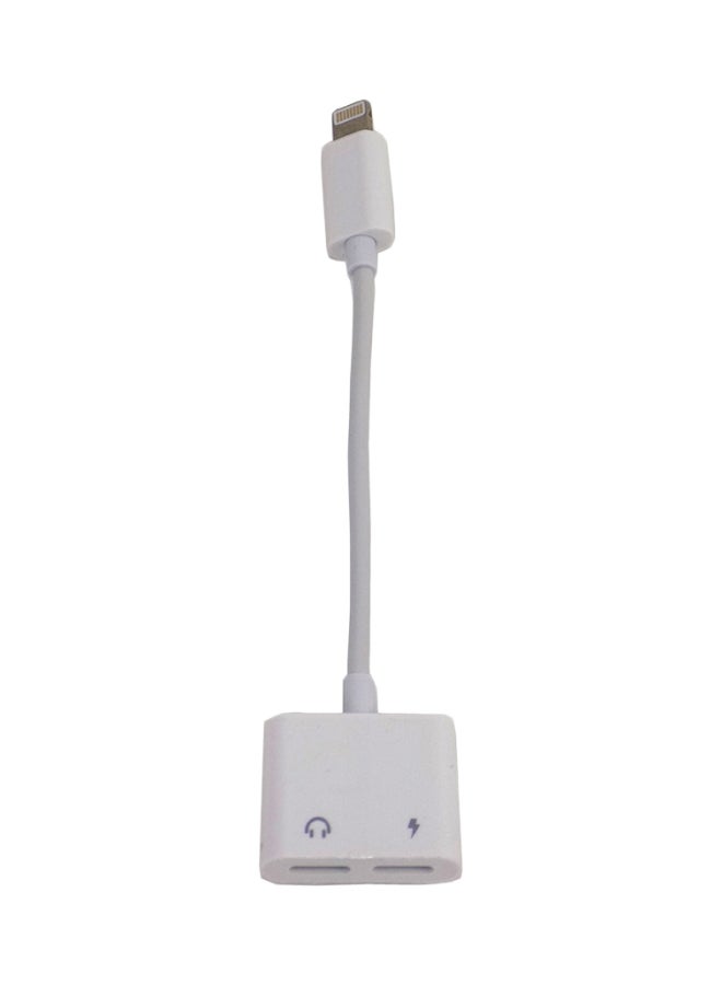 365dealz - Dual Lightning Audio And Charge Adapter White - Image 1