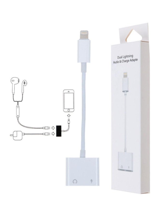 365dealz - Dual Lightning Audio And Charge Adapter White - Image 1