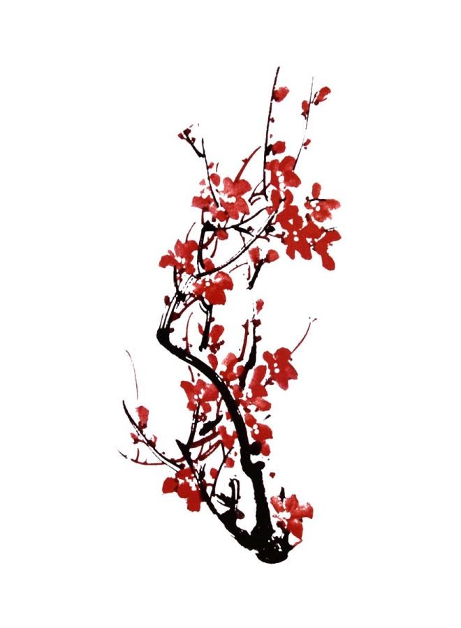 ملصقات تاتو مؤقتة أسود/أحمر