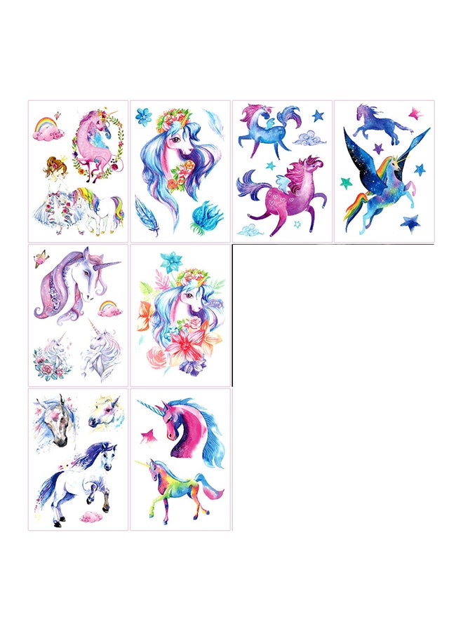 Oottati 8-Piece Temporary Tattoo Sticker Set Multicolour