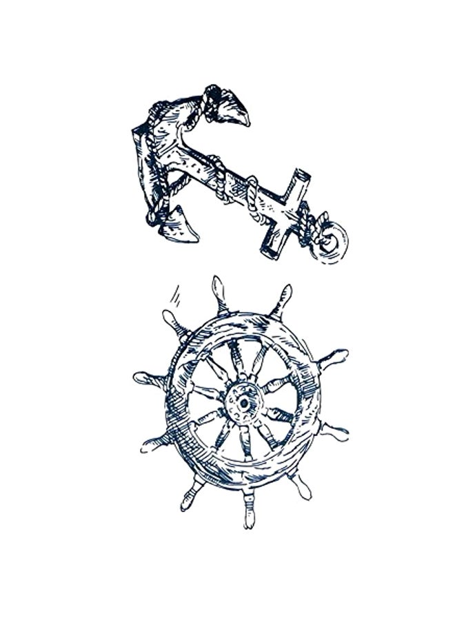 Oottati 2-Piece Temporary Tattoo Sticker Set Black