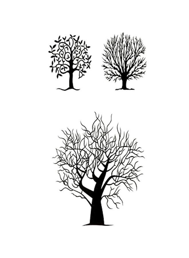 Oottati 2-Piece Temporary Tattoo Sticker Set Black