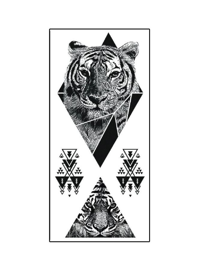 لوحة تاتو لاصق مؤقت أسود/ رمادي