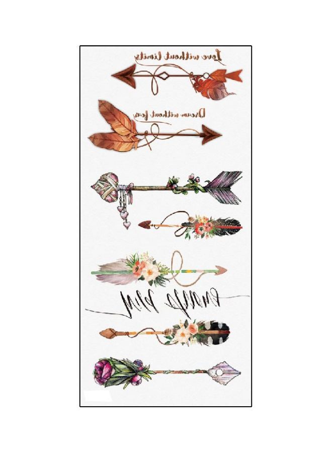 ملصقات تاتو مؤقتة بني/وردي/أخضر