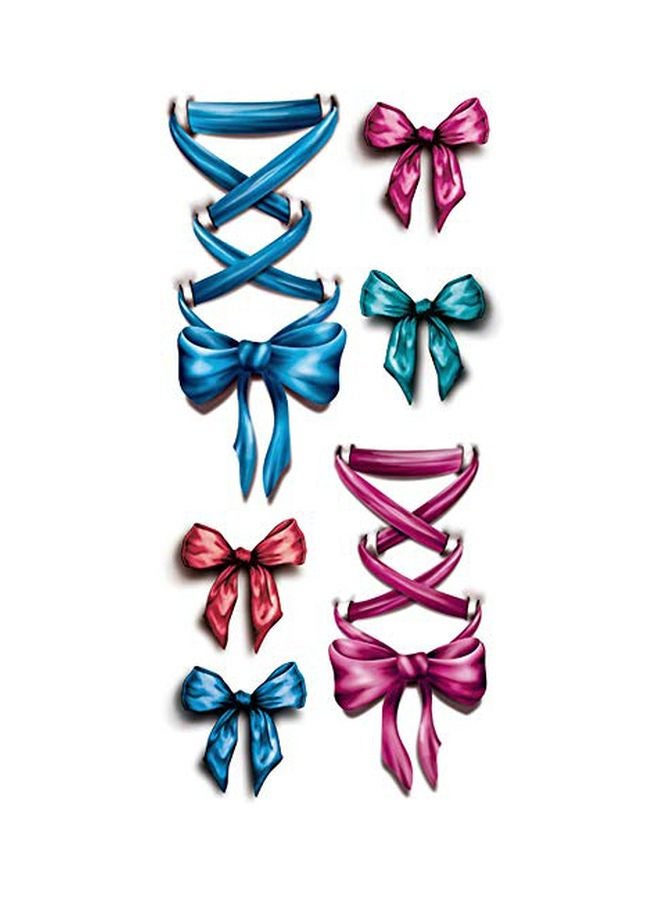 ملصقات تاتو مؤقتة أزرق/وردي/أحمر