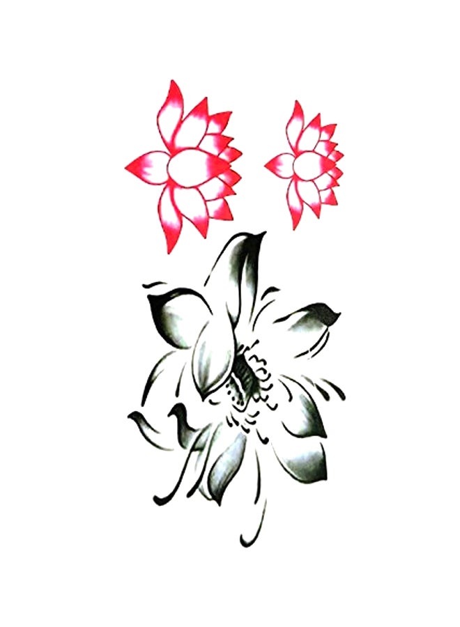 Oottati 2-Piece Temporary Tattoo Sticker Set Red/Black