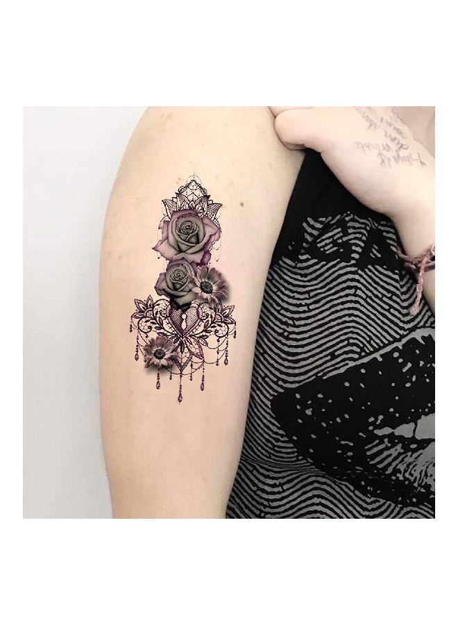 تافلي مجموعة ملصقات تاتو مؤقتة عدد 5 قطع أرجواني/ رمادي/ أسود - Image 2