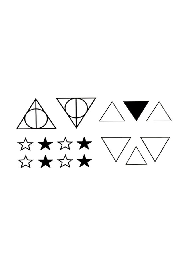 Oottati 2-Piece Temporary Tattoo Sticker Set Black