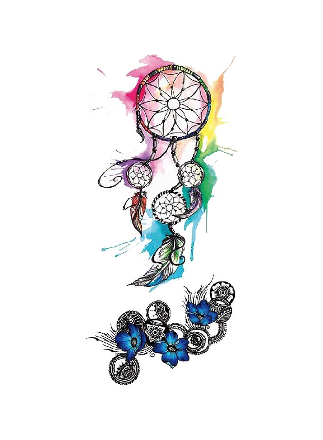 مجموعة ملصقات تاتو مؤقتة عدد 5 قطع أسود/ أصفر/ أزرق