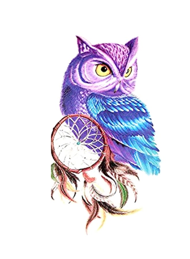 Oottati 2-Piece Temporary Tattoo Sticker Set Purple/Blue/Brown