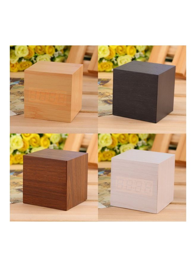 LED Display Wooden Alarm Clock White 6.3cm - Image 3
